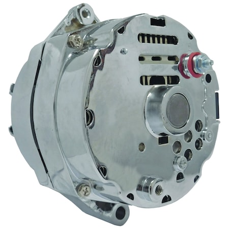 Wai Global Alternator, ALTDR 10SI 1WIRE CHROME, 100 Amp12 Volt, CW, 1Wire System, Chrome, 1Groove Pulley 7127-SECN-100A1G
